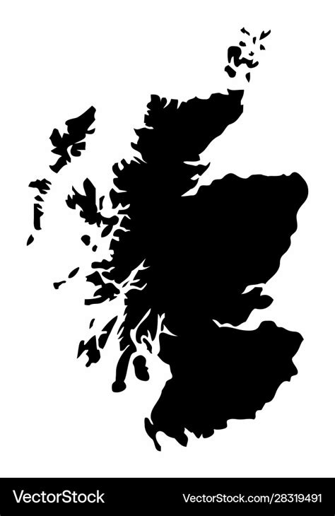 Scotland Silhouette Map Royalty Free Vector Image