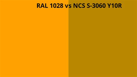 Ral 1028 Vs Ncs S 3060 Y10r Ral Colour Chart Uk