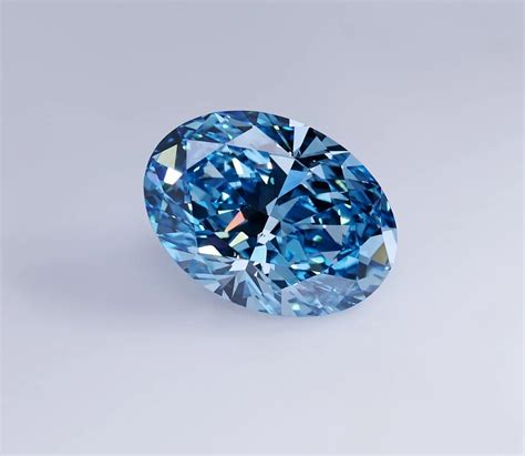 CVD Lab Grown Diamond Oval Cut Loose Diamond Blue Color Polished