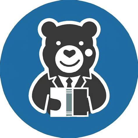 Cute Bear Holding Hot Beverage Round Icon Premium AI Generated Vector