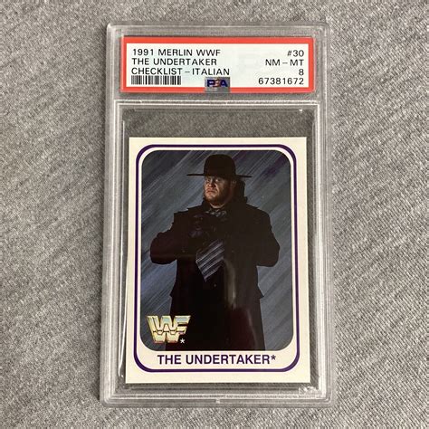 Merlin Wwf The Undertaker Checklist Italian Psa Nm Mt Ebay