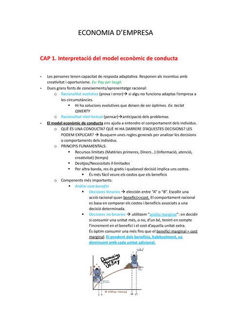 Economia D Empresa APUNTS ECONOMIA DEMPRESA CAP 1 Interpretació