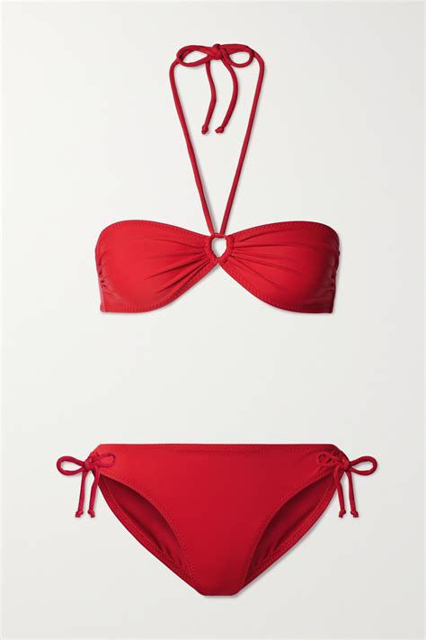 Norma Kamali Jason Cutout Halterneck Bikini Red Editorialist