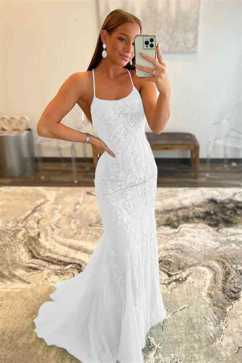 White Lace Prom Dresses