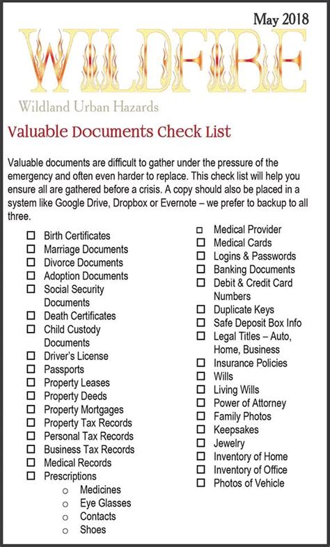 Emergency Grab Go Checklists Mwgjf Ventura Law Firm