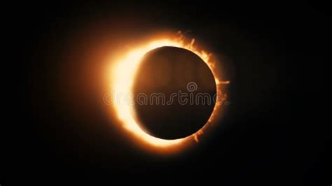 Eclipse Solar Abstrato Causado Por Um Evento Lunar Anel De Fogo No