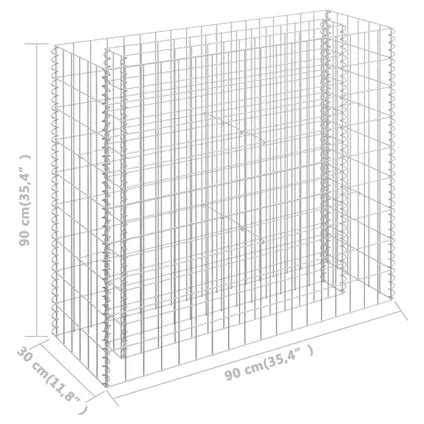 Vidaxl Acier Lit Sur Lev Gabion Acier Galvanis X X Cm