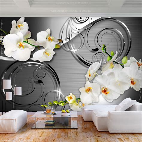 VLIES FOTOTAPETE Blumen Orchidee Abstrakt 3D TAPETE Wohnzimmer