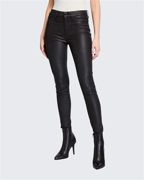 Hudson Jeans Barbara High Rise Super Skinny Leather Pants Editorialist