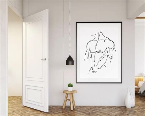 Male Nude Minimal Line Drawing Nude Wall Art Printable Etsy UK