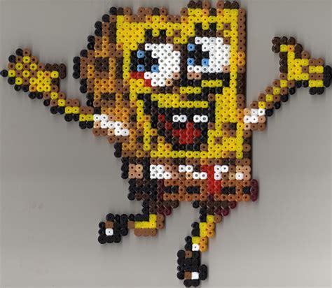 Spongebob By Gaiarage On Deviantart Perler Bead Art Melty Bead Designs Perler Beads