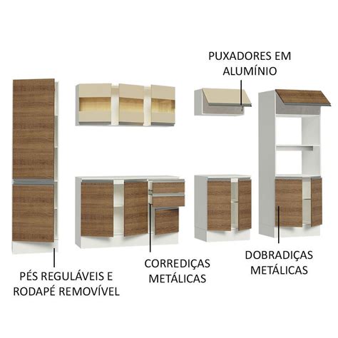 Cozinha Completa Mdf Madesa Smart Cm Modulada Arm Rio E