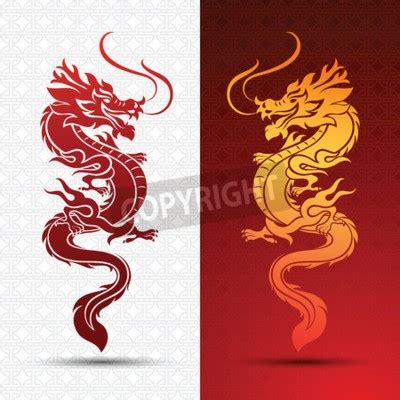 Illustration Of Traditional Chinese Dragon Vector Illustration Wall