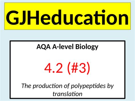 Translation Aqa A Level Biology Teaching Resources