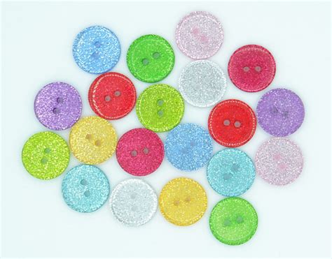 Mixed Colour Mm Round Glitter Buttons Celloexpress