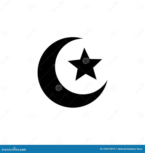 Crescent Moon and Star Symbol. Design Vector Stock Vector ...