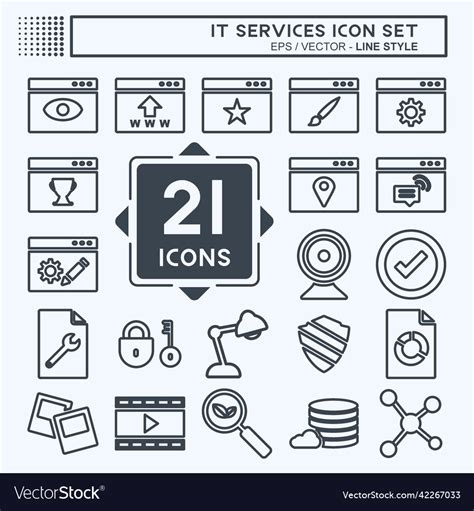 It Services Icon Set Suitable For Services Vector Image