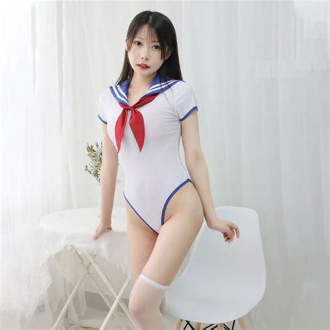 Japanese Sexy Jk Sailor Suit Sukumizu One Piece Swimwear Bikini Student Night Ebay