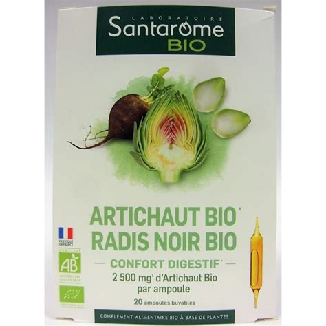 Santarome Bio Confort Digestif Artichaut Bio Et Radis Noir Bio