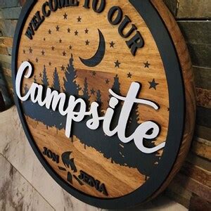 Welcome to Our Campsite Sign, Personalized Campsite Sign, Engraved ...