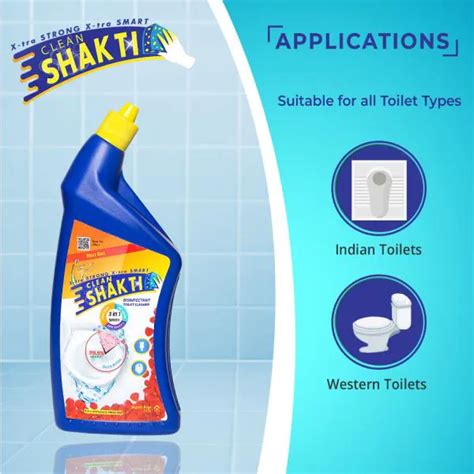 Clean Shakti Special Value Pack Toilet Cleaner 1l Glass Cleaner Refill 500ml Hard