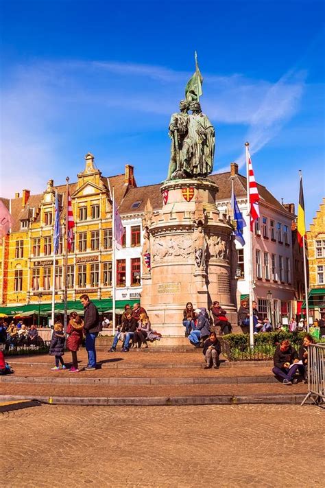 Square In Bruges Belgium Editorial Stock Photo Image Of Destination