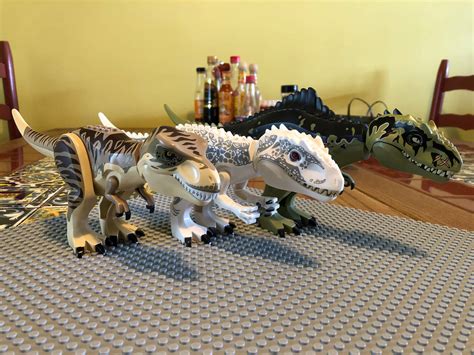 Lego T Rex Indominus Rex And Giganotosaurus By Bvega41 On Deviantart