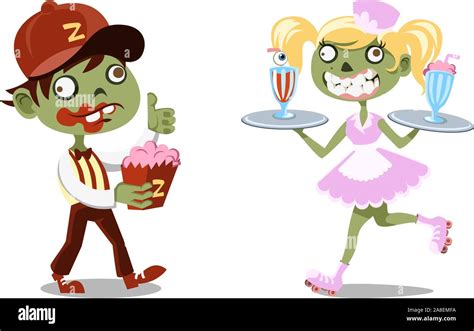 Halloween Cartoon Zombie Vector Illustrations Stock Vector Image And Art