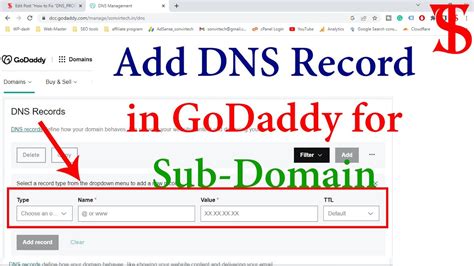 How To Add Dns Records In Godaddy For Sub Domain Hindi Youtube