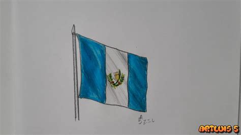 Cómo Dibujar La Bandera De Guatemala Youtube