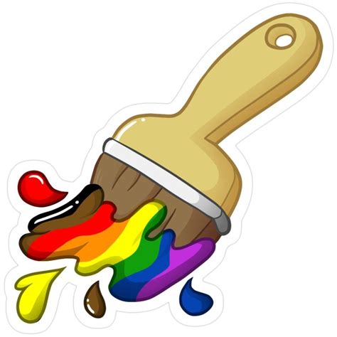 Neopets Gay Pride Paint Brush Sticker In Gay Pride Vinyl Decal Stickers Gay Pride Flag