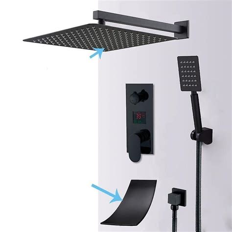 Mat Zwart Led Digitale Display Douche Kraan Set Fruugo NL