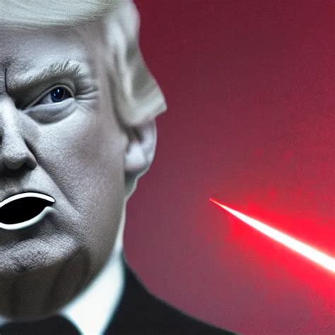 Dark Gothic Art Of Donald Trump With Glowing Red Laser Stable