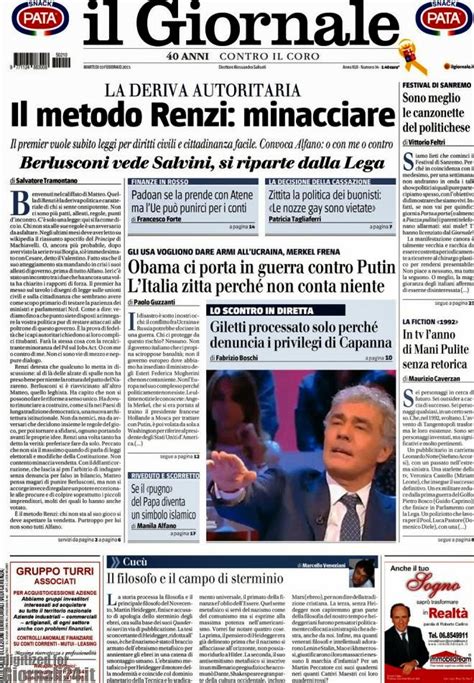 Reportages QUOTIDIANI La Miglior Prima Pagina Di Oggi 10 Febbraio