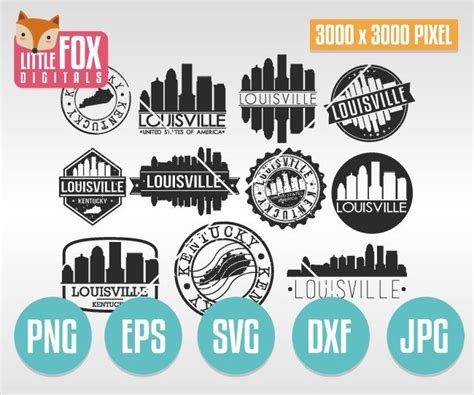 Svg Louisville Kentucky Stamps Svg Cut File Louisville Svg Skyline