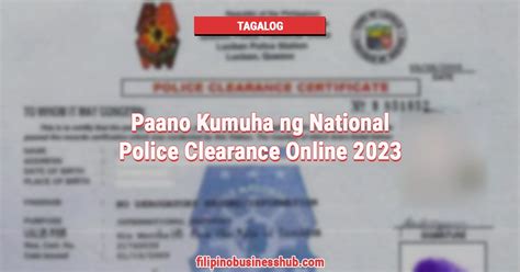 Paano Kumuha Ng Police Clearance Online