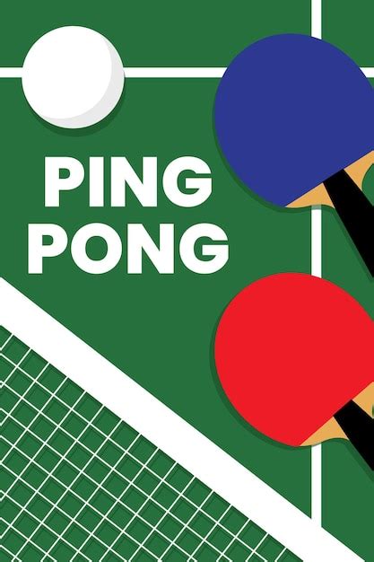 Premium Vector Ping Pong Poster Template Table Net And Rackets For