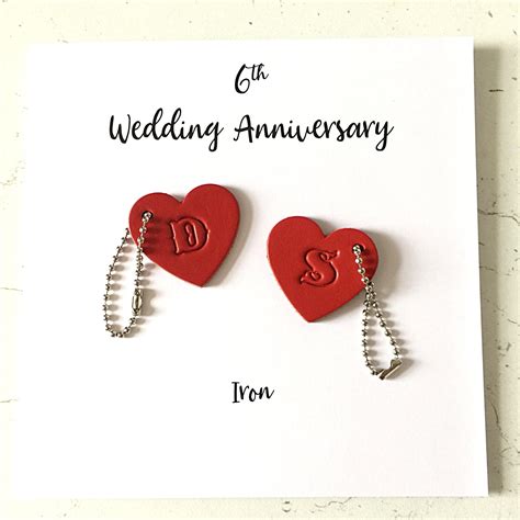 6th Wedding Anniversary Card Personalised Iron Anniversary Etsy Uk