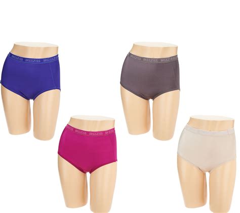 Breezies Set Of Nylon Microfiber Brief Panty Multi Size Medium