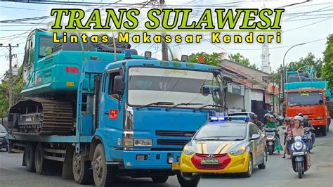 Konvoi Truck Sulawesi Dengan Muatan Excavator YouTube