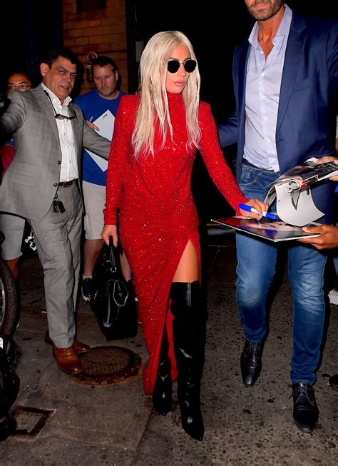 Lady Gaga In Red Dress 11 Gotceleb