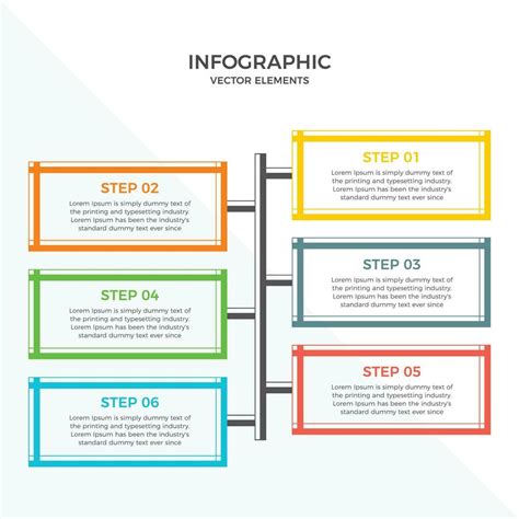 6 6 pasos negocio infografia modelo elementos para infografía moderno