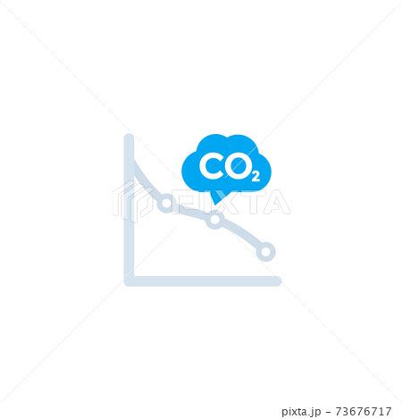 co2 carbon emissions reduction icon with graphのイラスト素材 73676717 PIXTA