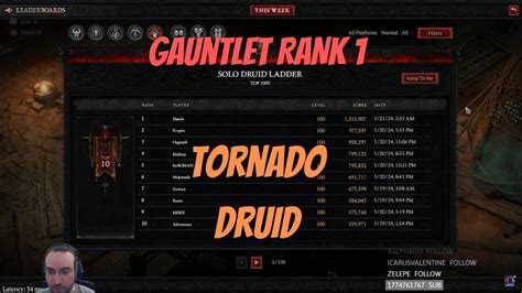 Final Route Gauntlet Rank 1 1 3M Solo Score Druid Tornado Season