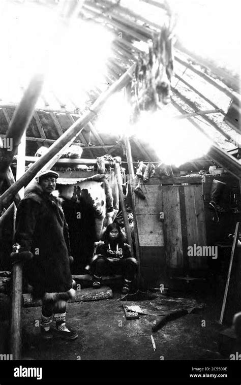 Interior of Siberian Eskimo home, East Cape, Siberia, between 1917 and 1927 (AL CA 4851 Stock ...