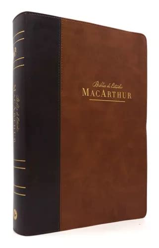 Biblia De Estudio Macarthur Nbla Café Piel Fabricada Envío gratis