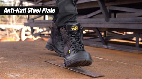 Safetoe Waterproof 8 Military Boots Zip Design Steel Toe Work Boots H 9438 Youtube