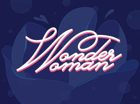 Premium Vector Wonder Woman Font On Blue Flower Background