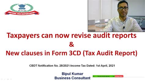 Taxpayers Can Now Revise Audit Report New Clauses In Form Cd Tax