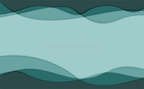 Abstract Sea Waves Nautical Background In Paper Cut Style Marine